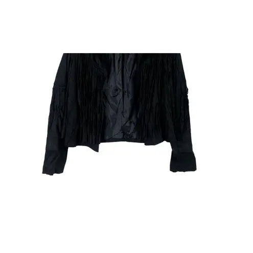 NEW! Western Fringe Soft Faux Suede Open Style Lined Jacket Coat M Black Size M