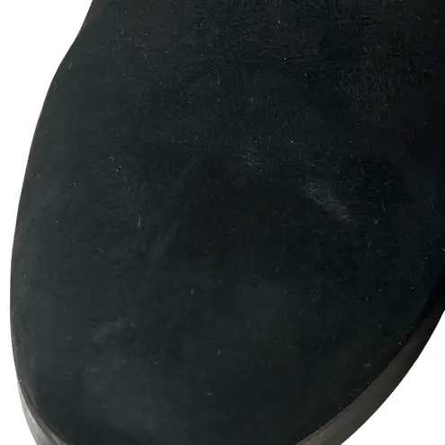 J. Crew Women’s Quinn Black Suede Ankle Boots Size 7 Block Heel Side Zip Booties