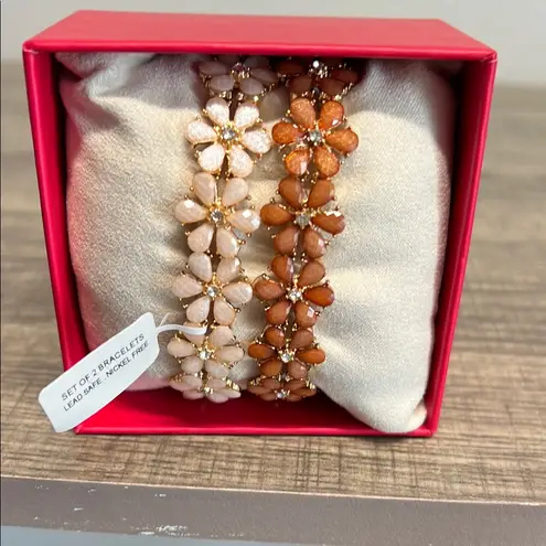 Piper K | Daisy Bracelet Set in Cream & Tan ⨠Gold