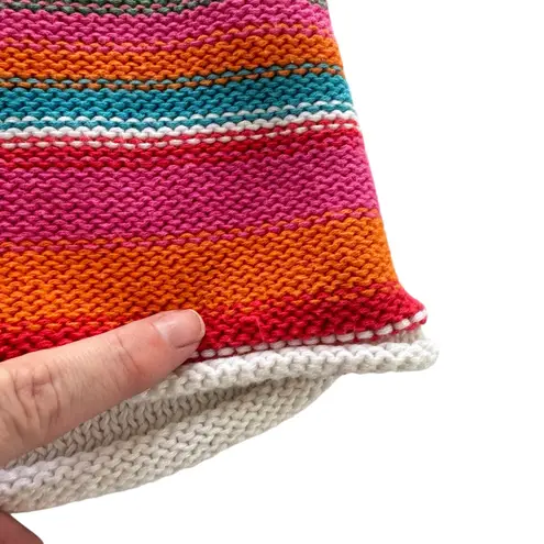 Zaket & Plover 100% Cotton Multicolor Striped Knit Sweater Colorful Small Pink