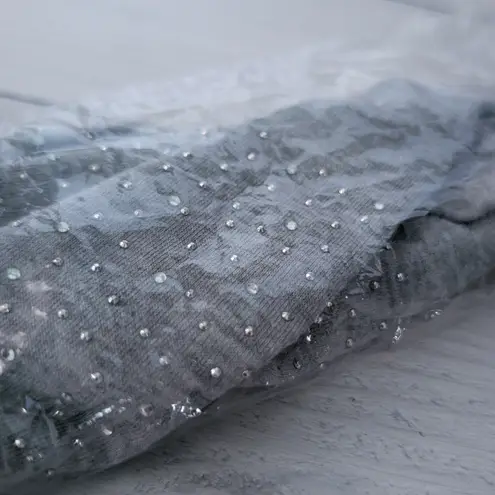 Grey with Silver Tone Accents Fabric Hairband / Headband