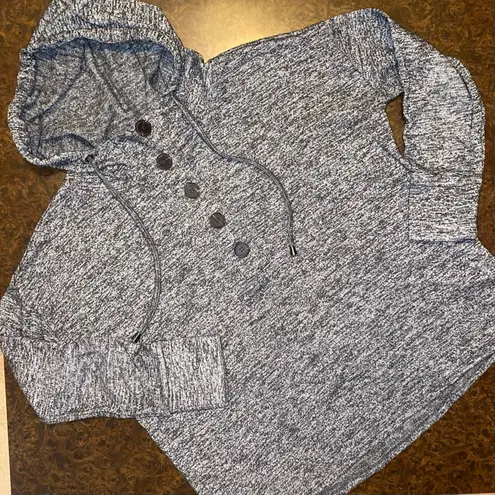 Cable & Gauge Half button Popover Hoodie Sweatshirt - size medium