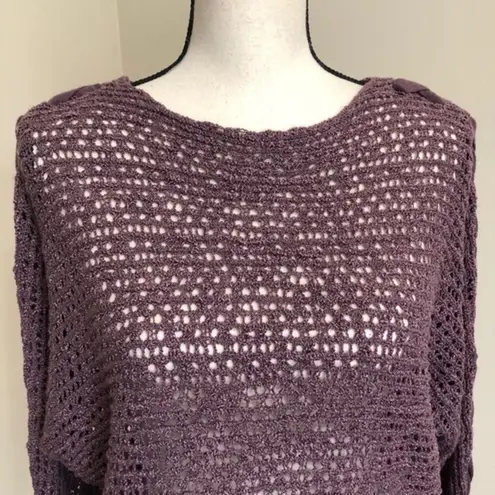 Rewind Dolman Loose Knit Lace Up Sleeve Sweater L