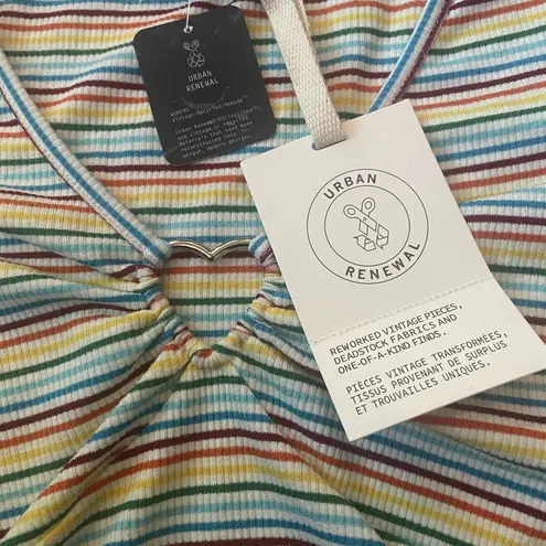 Urban Renewal UO Remnants Heart O-Ring Rainbow Top size Medium