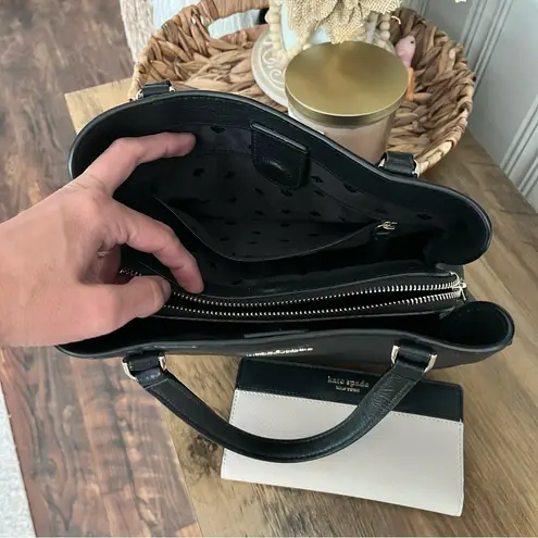 Kate Spade  Medium Triple Compartment Satchel Jackson Black With Wallet thumbnail 7