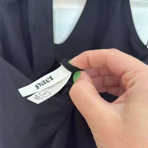 Pact organic cotton and stretch halter Dress Black