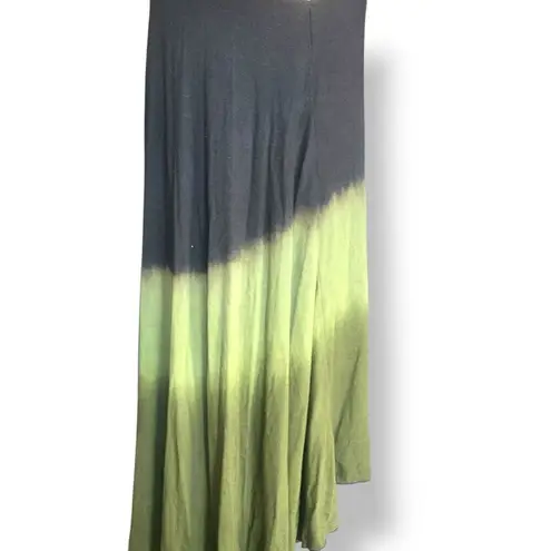 Clea Ray Black Olive Green Dip Dye Sleeveless Drape Vest Sleeveless Cardigan
