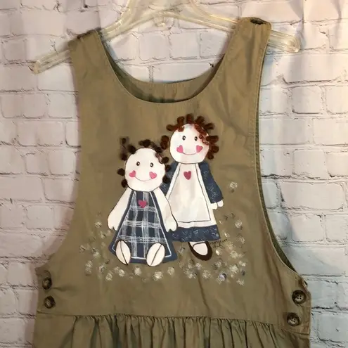 Vintage Jumper Dress With Hand Painted Image of Kids/Dolls OOAK 1994 XL? Size undefined