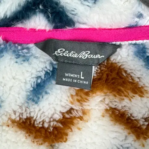 Eddie Bauer  Aztec Print Soft Plush Fleece Pullover Sweater 1/4 Zip Size Large - Image 6