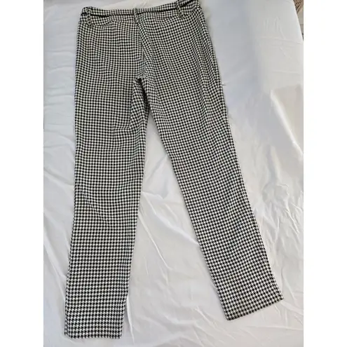 Zac & Rachel Black White Houndstooth Stretch Straight Leg Dress Women’s Pants 10