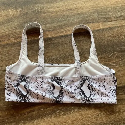 Snake Print Black and White Bikini Top Size Small