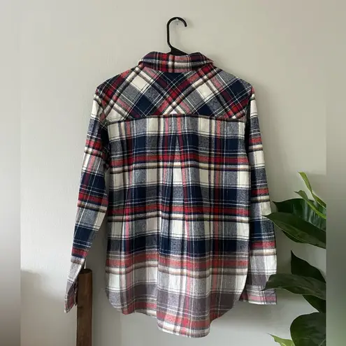 Panache NWOT Apparel Blue Red Plaid Cabincore 100% Cotton Button Down Size S
