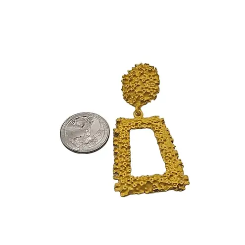 Fashion Bold Yellow Frosted Geometric Dangle Earrings