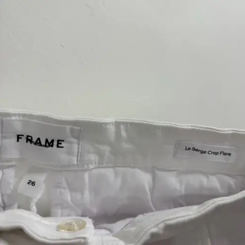 Frame Le Serge Cropped Flared Jeans in Blanc White Size 26