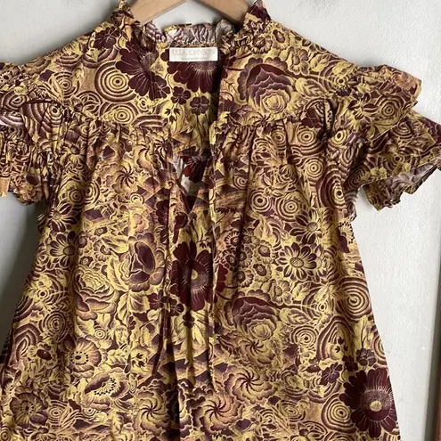 Ulla Johnson Ruffle Sleeve Letty Top in Amber