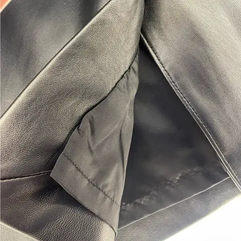 Valerie Stevens Black Fully Lined A Line Knee Length Real Leather Skirt Sz 4