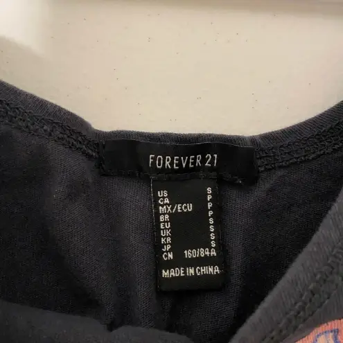 Forever 21 EUC |  women’s American biker rally motorcycle‎ crop lace trim tank S