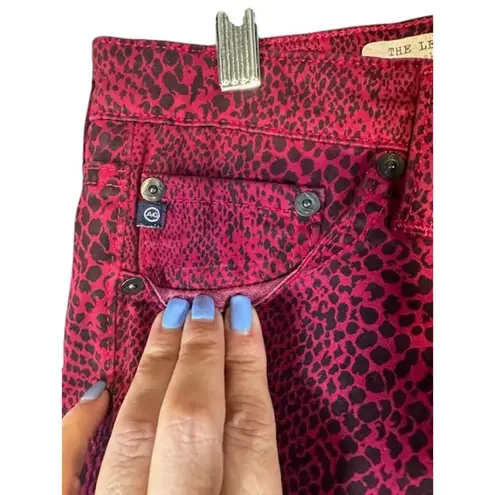 Adriano Goldschmied AG Red Black Leopard Skinny The Legging Jeans Women Sz 27