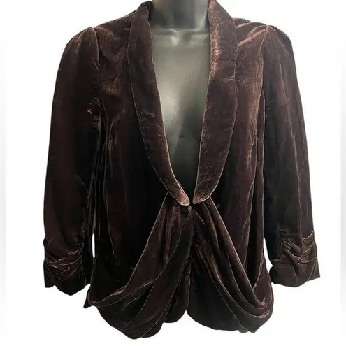 Elevenses Anthropologie Brown Soft Two Hook Closure Women’s Jacket Sz 0