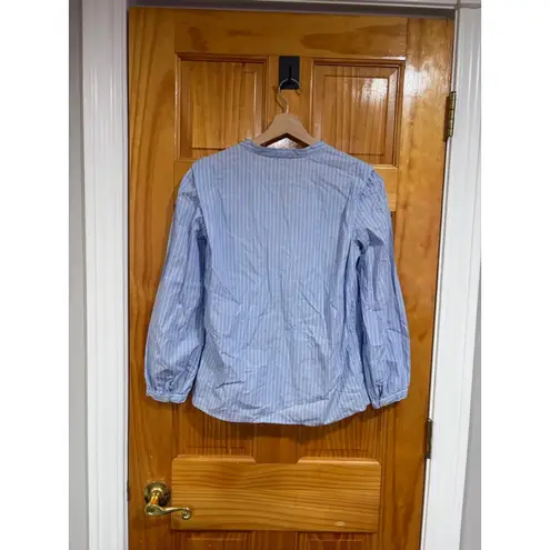 Gerard Darel Paris Blue White Stripe Cotton Blouse Top FR 36 US 4 French Chic - Image 5