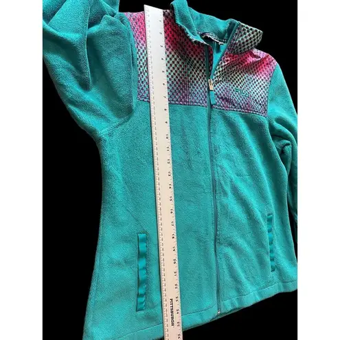 FILA  Teal Green Full Zip 90s Design Fleece Shirt/Jacket Shacket M