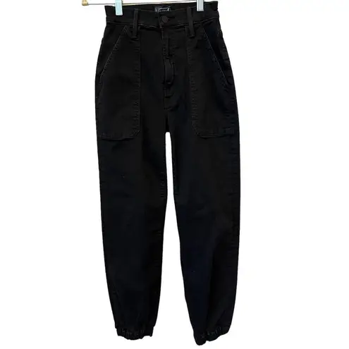 MOTHER The Wrapper Patch Springy Ankle Jeans Size 23 Black