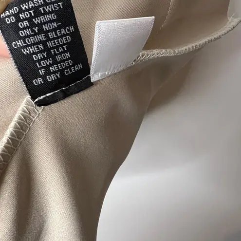 Premise Women's Beige faux leather Soft Stretch Blazer Jacket size L Lagenlook