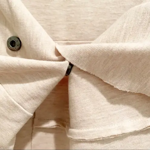 Kensie  NEW Snap Front Lightweight Cardigan Jacket Oatmeal Asymmetric Hem M