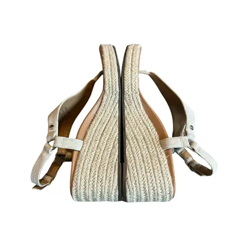 Vionic Kirra Wedge Sandals Ankle Strap Open Toe Cream Jute Shoes Size 7.5 Womens