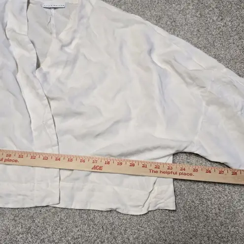 Bryn Walker Ivory Short Sleeve Tencel Open Crop Jacket Size Unknown Minimalist