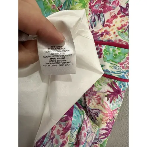 Chetta B Dress 14 Pink Floral Sleeveless Fit Flare Boho Resort Garden Party