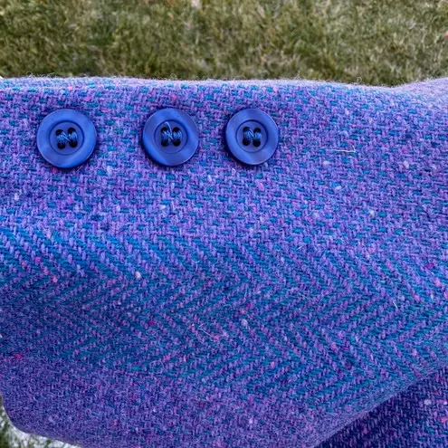 Triona Design 90’s Vintage High Waisted 100% Wool Plus Size Skirt & Blazer Suit Purple