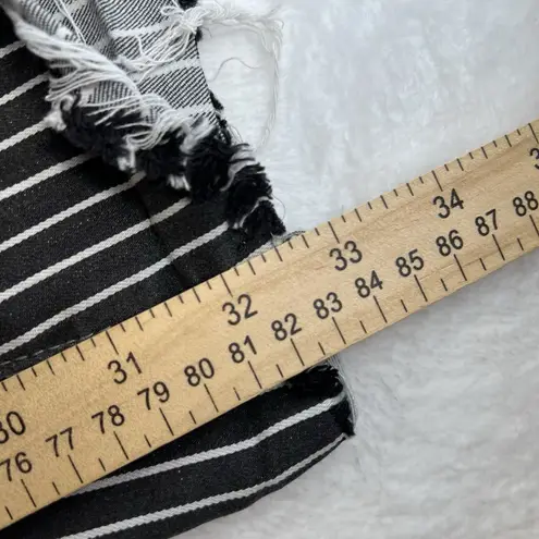 Judy Blue 5 / 27 Jeans Super Flare Leg Striped High Rise Raw Hem Boho Hippie