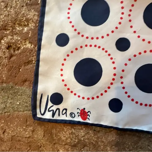 Vera Neuman Vintage Polka Dot Silk Scarf Navy Red White Black