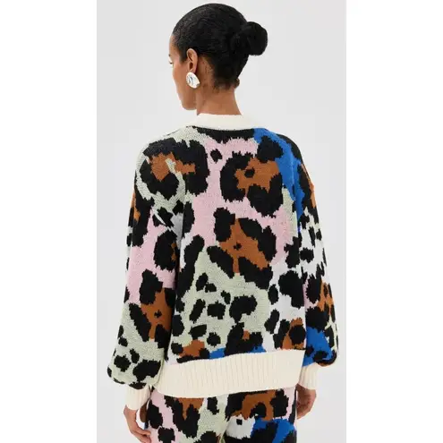 Farm Rio NWT Colorful Leopard Knit Sweater in Animal Print Wool Pullover L - Image 10