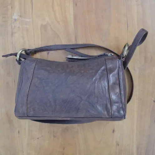 Vintage Small Brown Leather Crossbody Purse