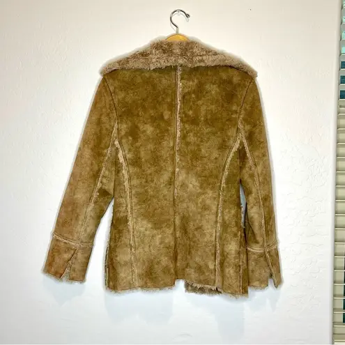 Gloria Vanderbilt Women’s Brown Faux Fur Coat Vintage Mob Wife Glam Size Medium