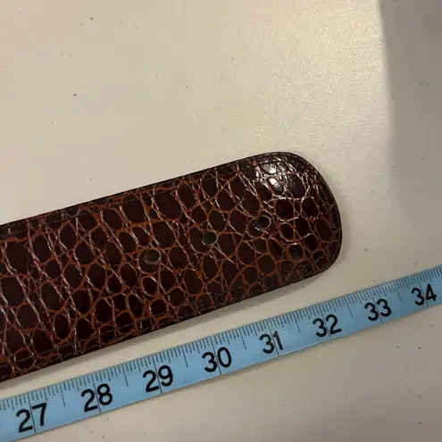 Omega Vintage 90s Brown Snake Skin Genuine Leather Wide Wrap Belt Size Medium