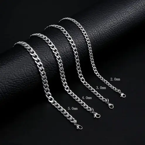 Boutique Cuban Chain Link Necklace | White Gold Plated SS