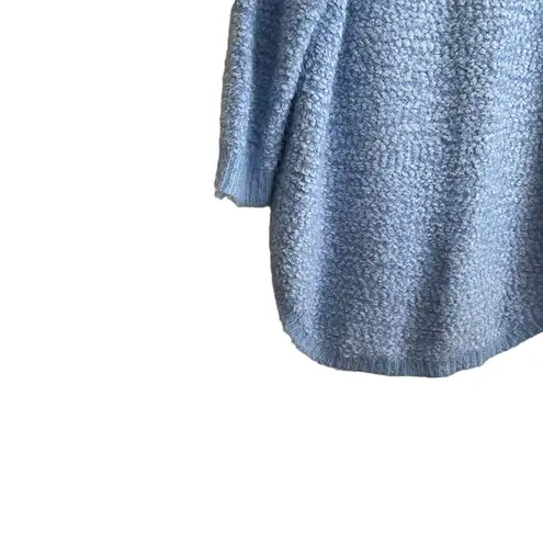 Studio JPR Sweater Women XL Blue Crew Neck 3/4 Sleeve Sherpa Fuzzy Cozy Casual