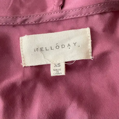 MELLODAY Dusty Rose Tie-Waist Roll-Tab Jacket