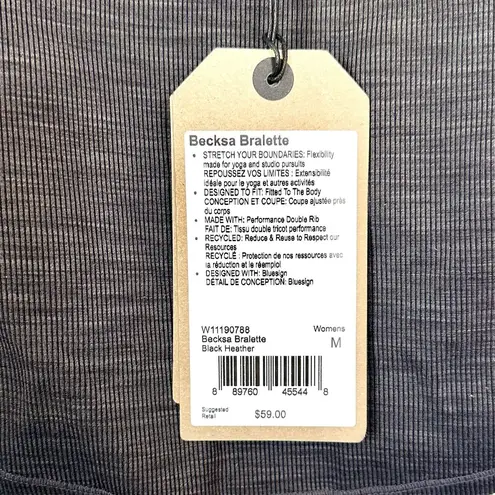 prAna NWT Becksa Bralette in Black Heather - Size Medium