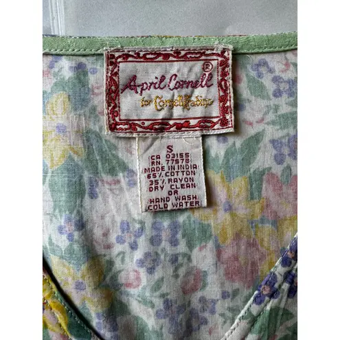 Vintage April Cornell for Cornell Trading Floral Maxi Dress Small Prairie Boho
