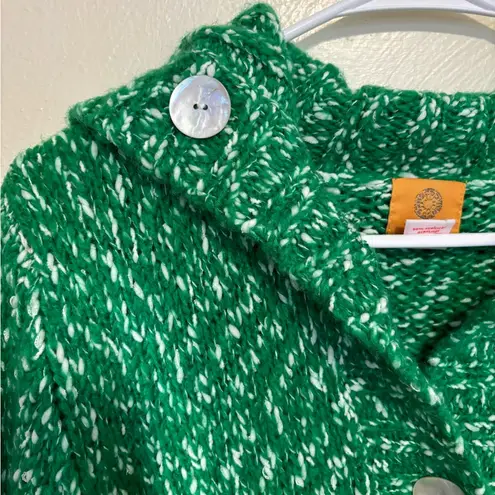 Ruby Rd. Green Boucle Knit Capelet Cardigan Poncho Sweater Size M Size M