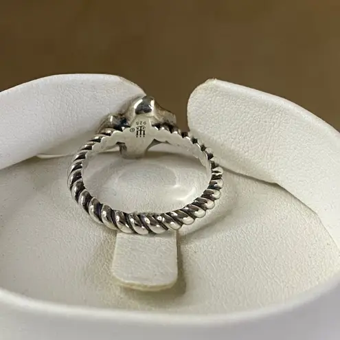 Vintage James Avery Sterling Silver Texas State Map Ring Twisted Rope Band Sz 7