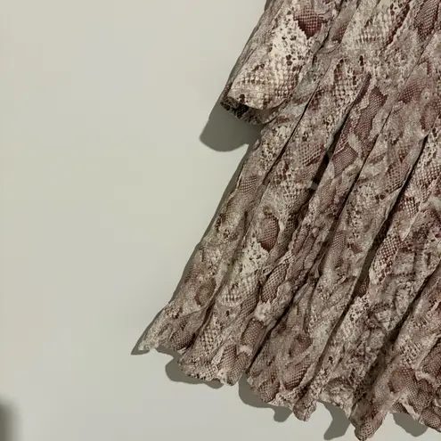 Habitual Rae Snake Print Button Front Shirtdress tan beige size XS