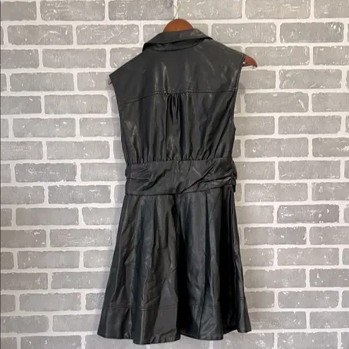 Maeve Faux Leather Wrap Mini Dress SOLD OUT ONLINE EUC