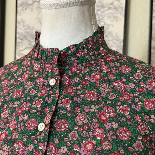 DOEN Prima Top Amelie Floral Liberty Fabric Long Sleeve Button Down Ruffle Sz XS