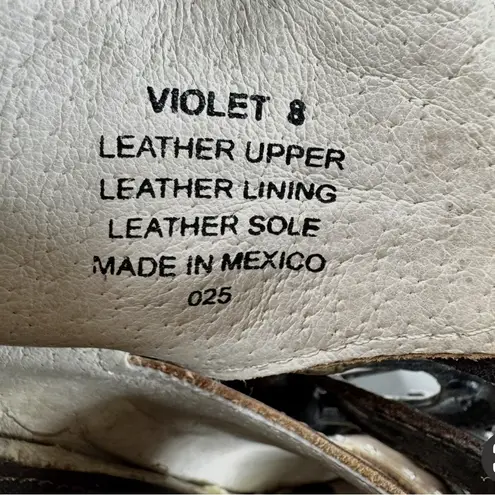 Freebird Violet Studded Strappy Heels Tan Size 8