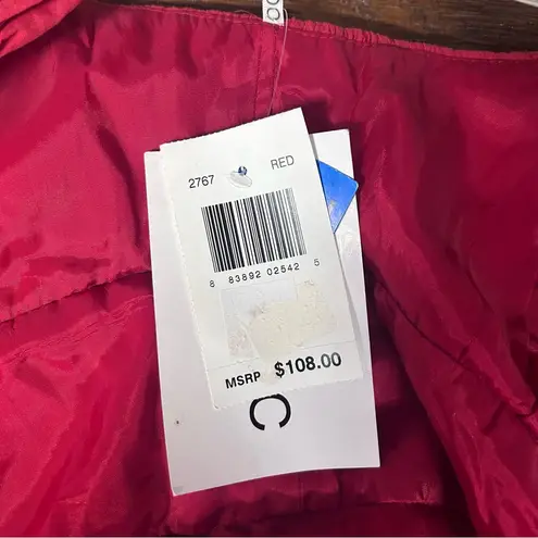 VNT Deadstock OCbyOC (Oleg Cassini) Red/White Pleated Full Skirt Sun Dress: 12 Red